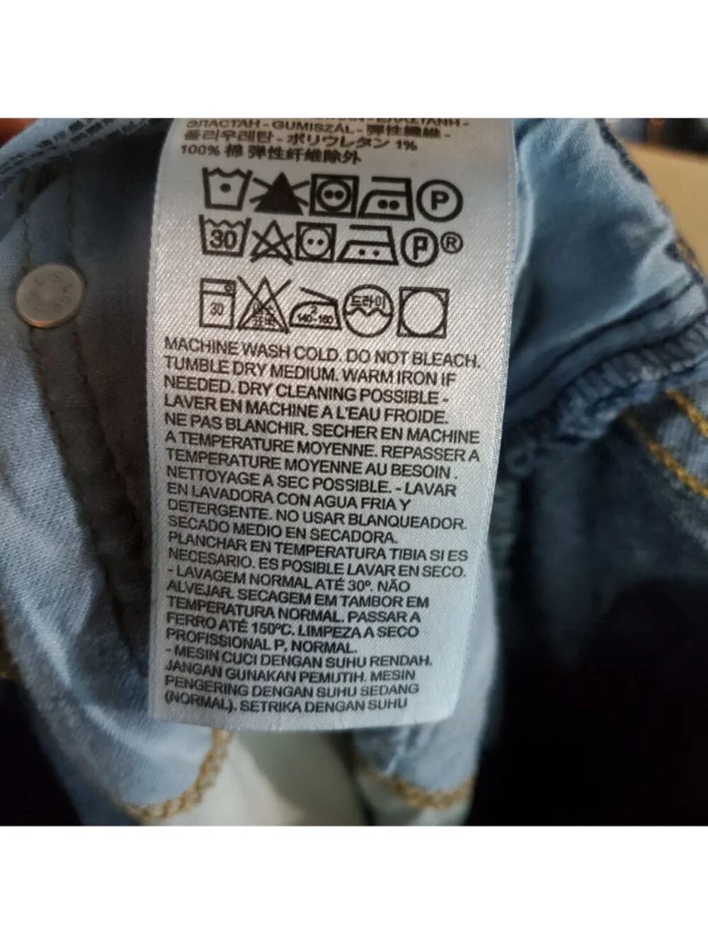 Levis Jeans Mens 38x32 Blue 505 Straight Leg Whiskering Denim *Read*